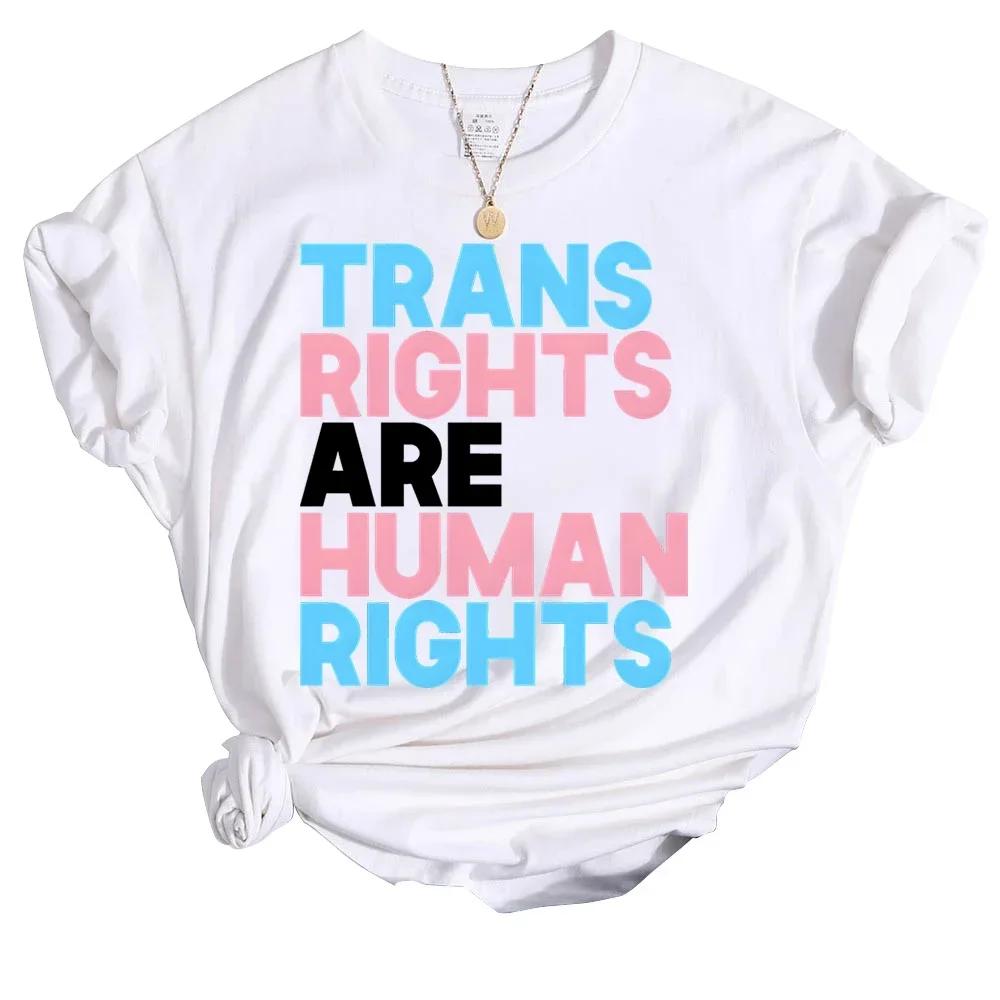 Trans Rights Are Human Rights T Shirt Pride Parade Personality Tops Tee Gay Transgender Shirts Pride Month Gift Streetwear