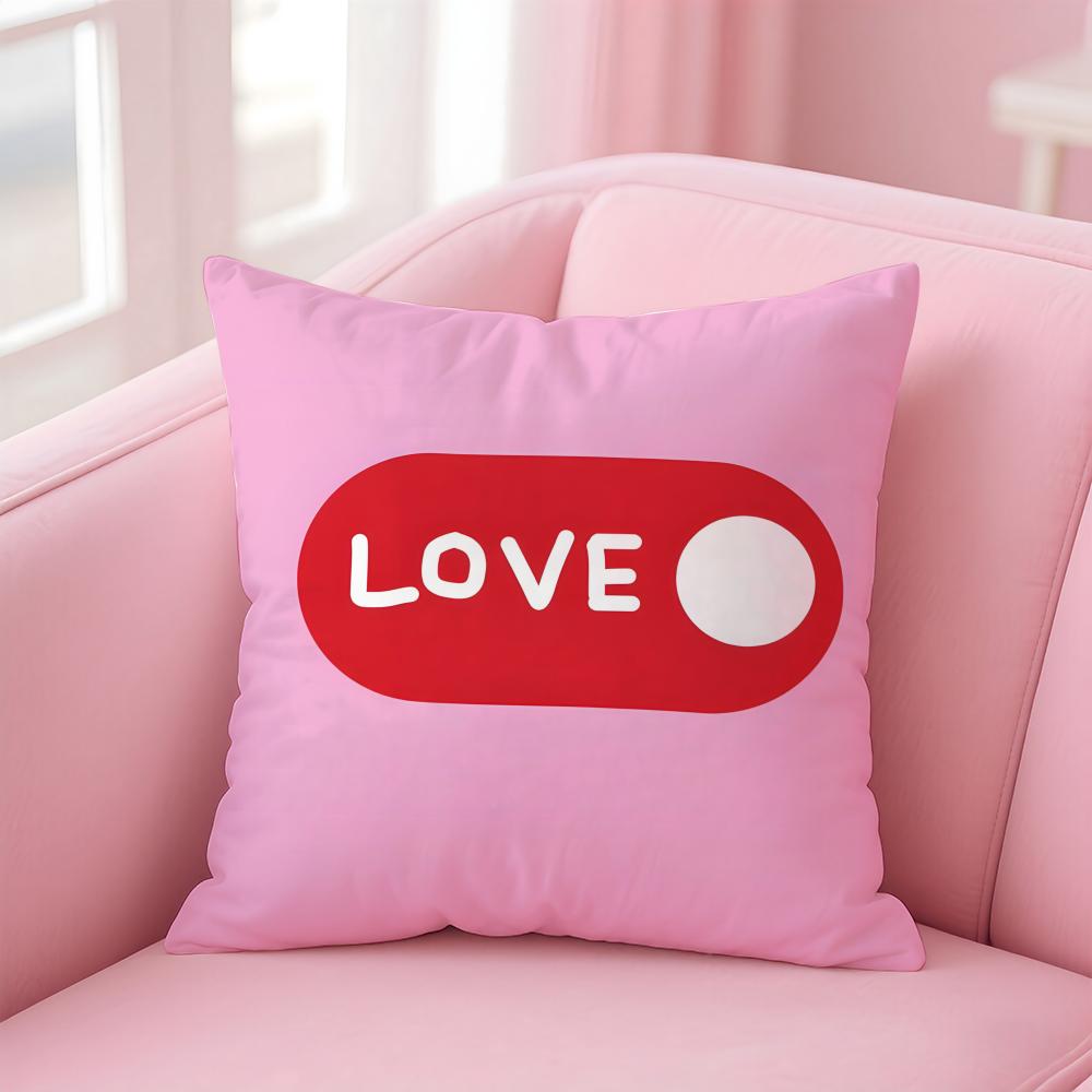 Moderne Pinke Liebe Kunst Luxuriöse Kissenhülle Kissenbezug Weicher Freundlicher Stoff Verdeckter Reißverschluss