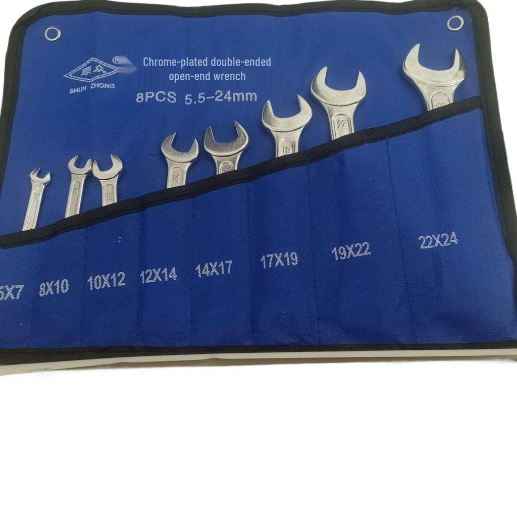 8-częściowy zestaw kluczy płasko-oczkowych dwustronnych (12-14, 17-19, 8-10, 22-24) z pudełkiem