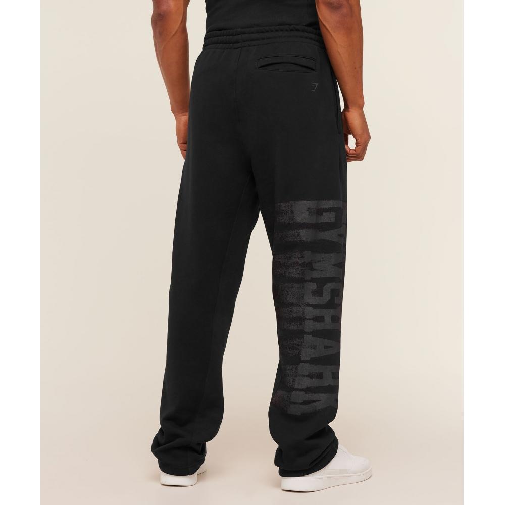 Gymshark Fade Graphic Straight Leg Pants Gs Black A5b1s Bb2j