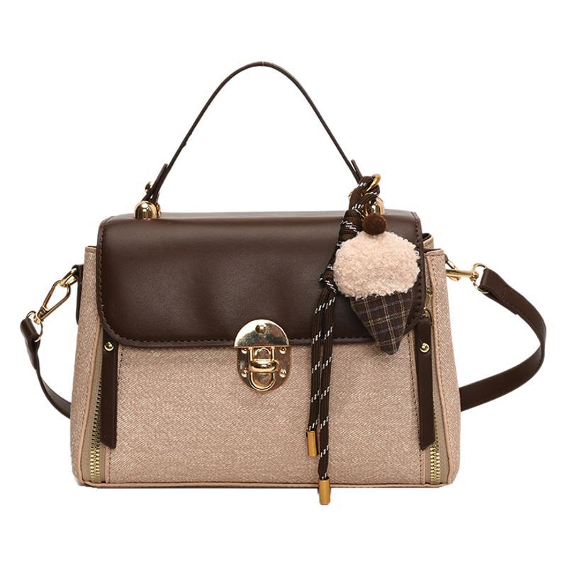 Source Women's Bag 2025 New Simple Portable Small Square Bag Single Shoulder European and American Fashion Messenger Bag Bag