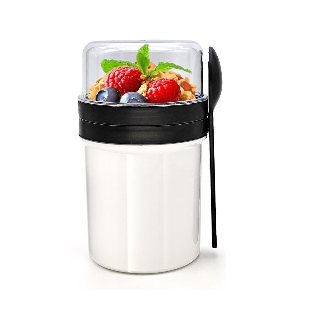 

Dressing Holder Oatmeal Cup with Spoon Fruit Cup Multifunctional Yogurt Container Lunch 250/450 ML белый