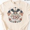 Comfort Colors® America 250 Shirt, Boho Retro USA Flag Tee, Patriotic Independence Day Shirt, 1776 2026 Freedom Gift