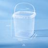 2L Plastic Square with Handle, Clear Transparent Container for Storage and Home Organization