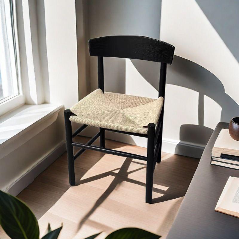 Wooden Dining Chair Retro Straw Rope Weaving Chairs Creative Portable Interior Furniture Dining Chair Simple Art Design Chairs
