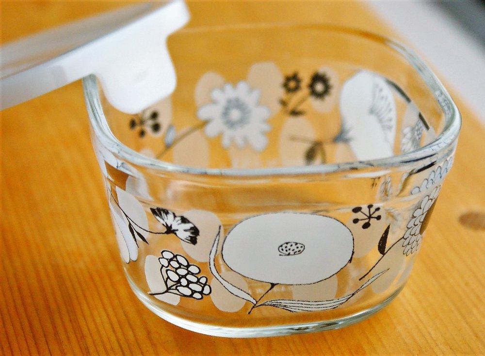 iwaki Shinji Kato BLOMMA Square SS 200ml Heat-Resistant Glass Storage Container, Pack & Microwave B3200-SND1