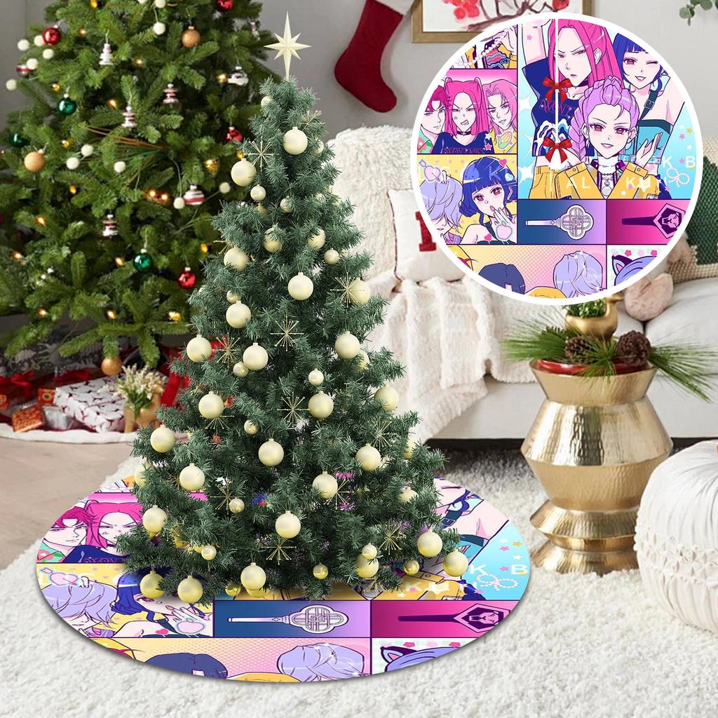 Christmas Tree Skirt Decoration For Home Xmas Tree Decorations Skirt Ornament Festive Holiday Party Decorations Indoor Outdoor 90cm