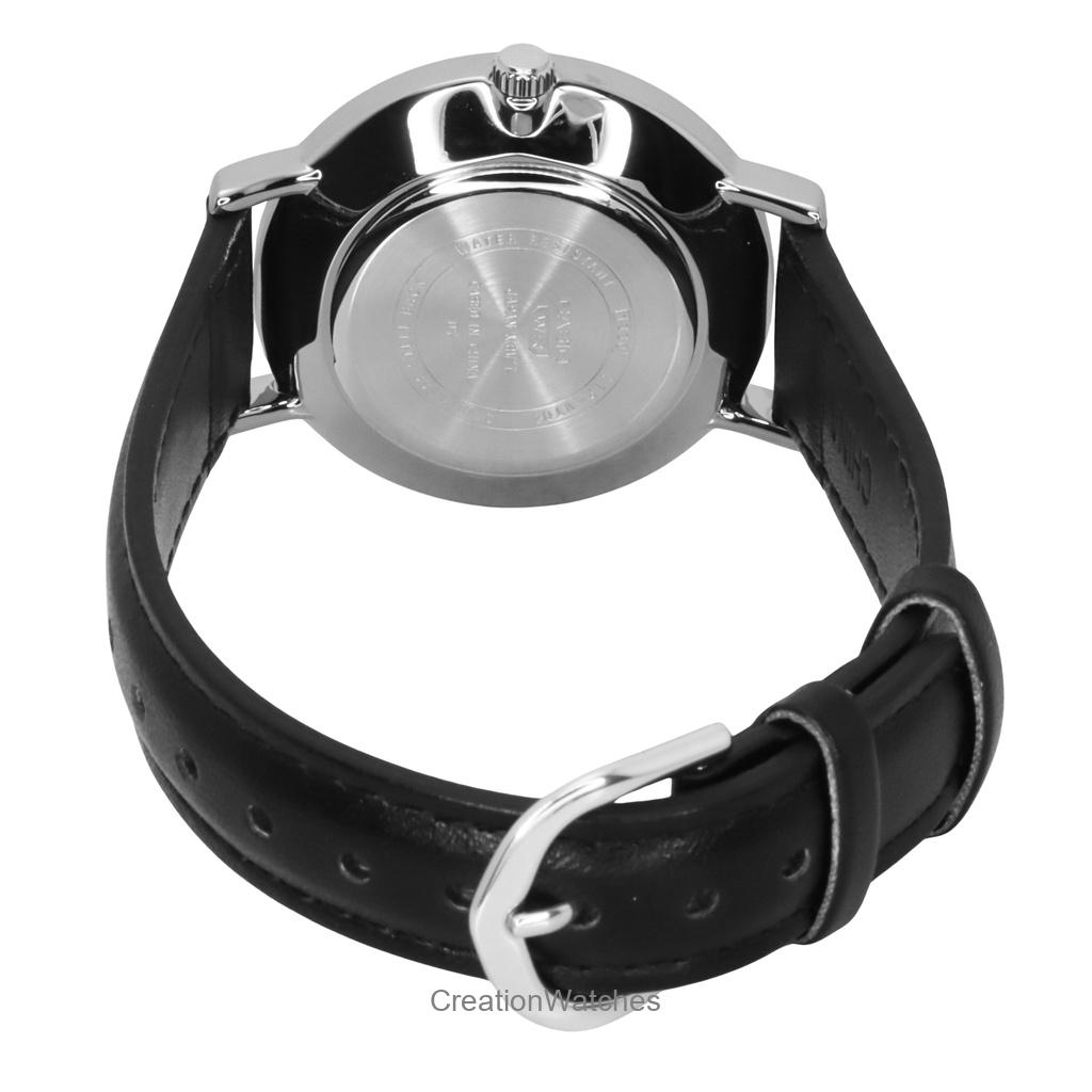 Casio Standard Analog Lederarmband Weißes Zifferblatt Quarz LTP-VT04L-7A2 Damenuhr