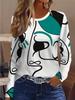 Spring Autumn Long Sleeve O-Neck Women T Shirts 3D Print Streetwear Casual Loose Tops Tees Plus Size