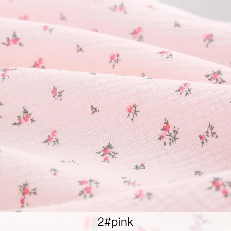 135x50cm/500cm Pure Cotton Printing Double-Layer Crepe Fabric, Making Soft Pajamas Clothes Blanket Fabric DIY Clothing Cloth