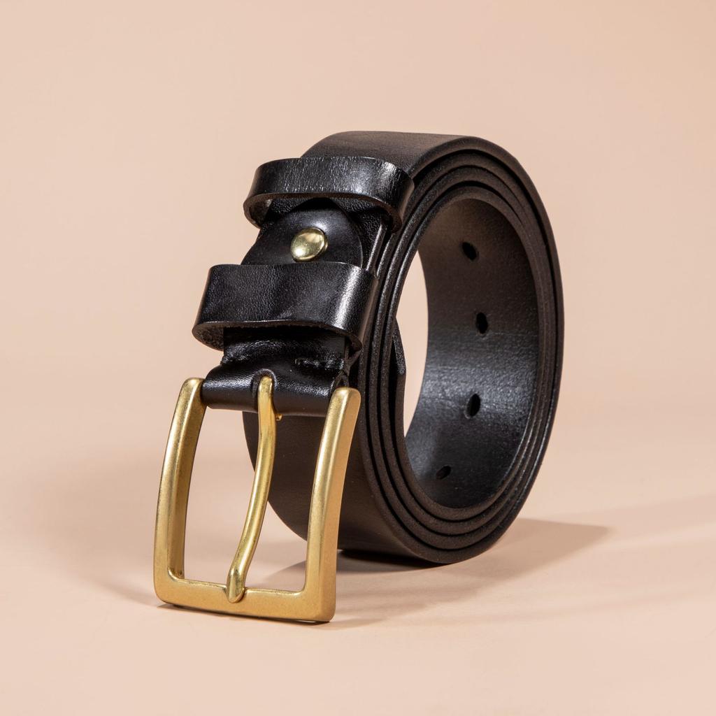 First Layer Cowhide Retro Single Layer Handmade Belt Men's Genuine Leather Casual Cowhide Belt