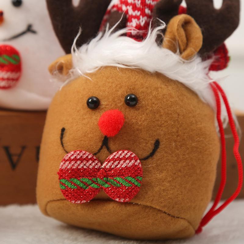 New Christmas decorations Christmas cute old man snowman deer apple bag children's gift bag velvet peace fruit bag