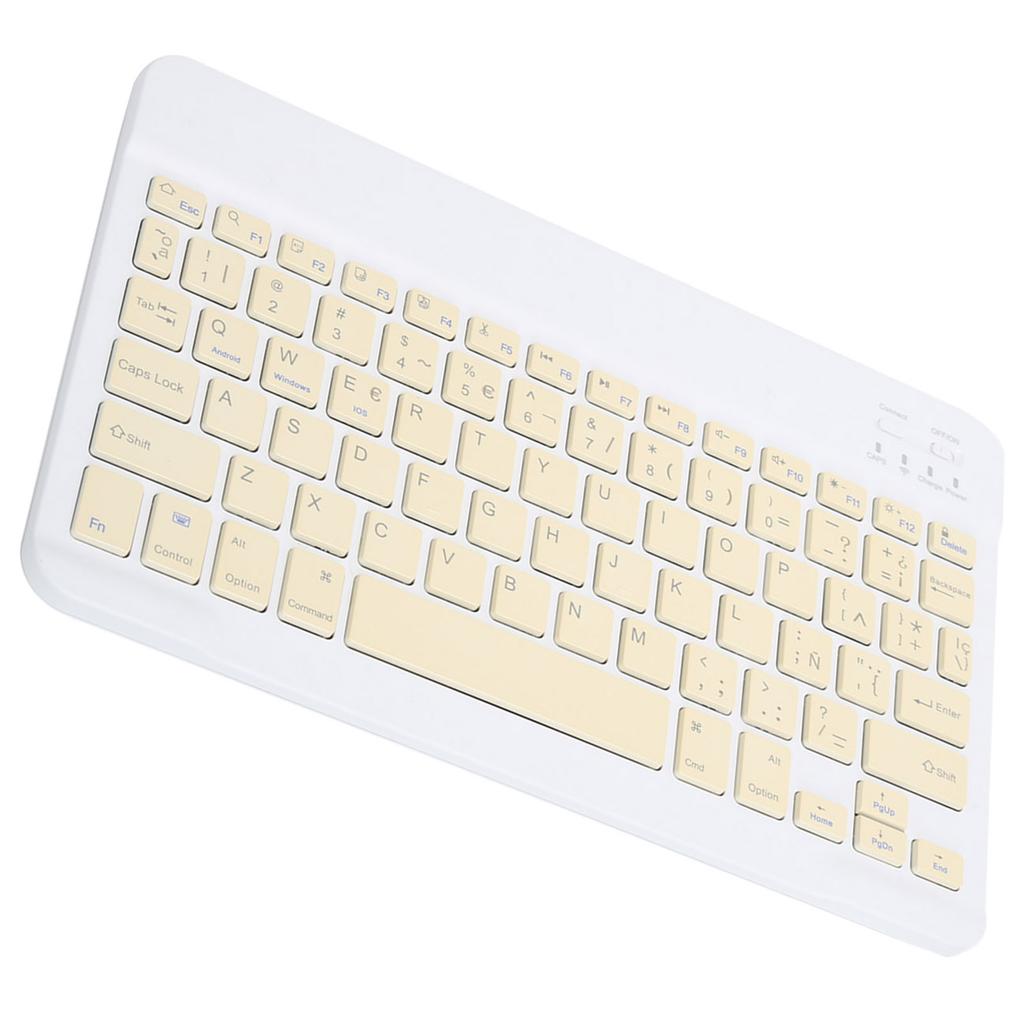 Bærbart Mini Trådløst Bluetooth Tastatur Spansk for IpadSamsungXiaomiHuawei Nettbrett PCGult