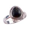 Natural Black Copper Turquoise Gemstone 925 Solid Sterling Silver Ring S.9 I0p41
