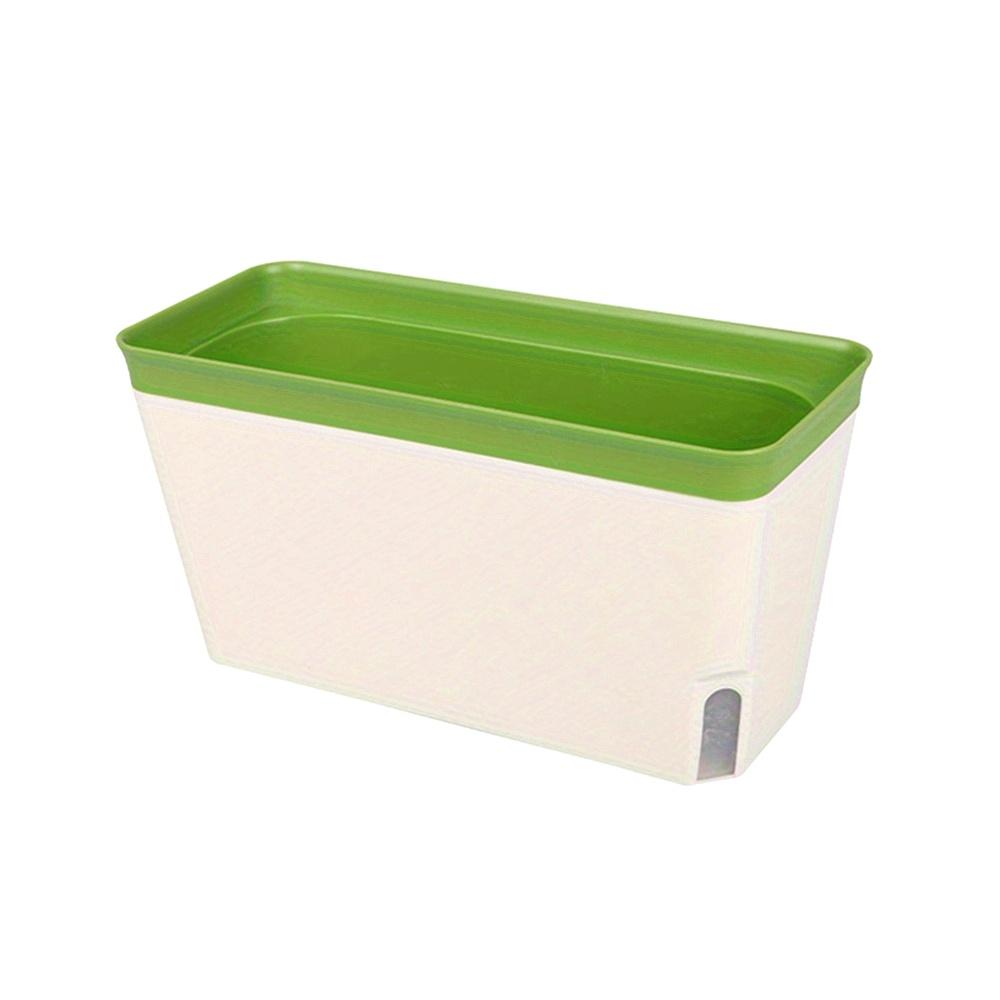 

Self-Watering Windowsill Planter Kit: Modern Plastic Herb Garden Set with Visible Water Level Indicator - Suitable for Indoor зелений