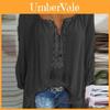 Elegante Blusa Boho da Donna Taglie Forti a Manica Lunga Top Larghi con Scollo a V