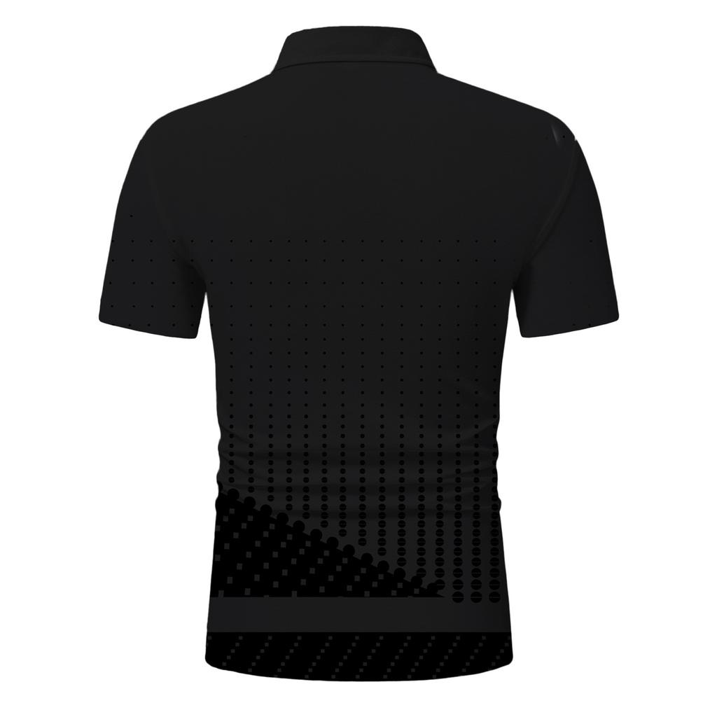 Men's Casual Color Printed Loose Short Sleeve T-Shirt Po Lo Shirt