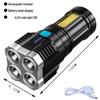 Portable Multifunctional COB LED Flashlight: USB Rechargeable, Mini Size, Bright Outdoor Work Light