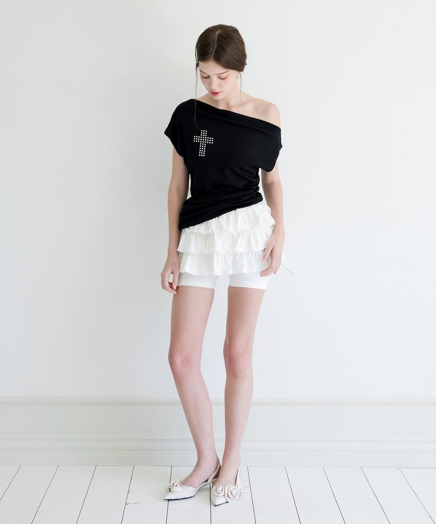 Alkialka Ballet Layered Skort (Ivory)