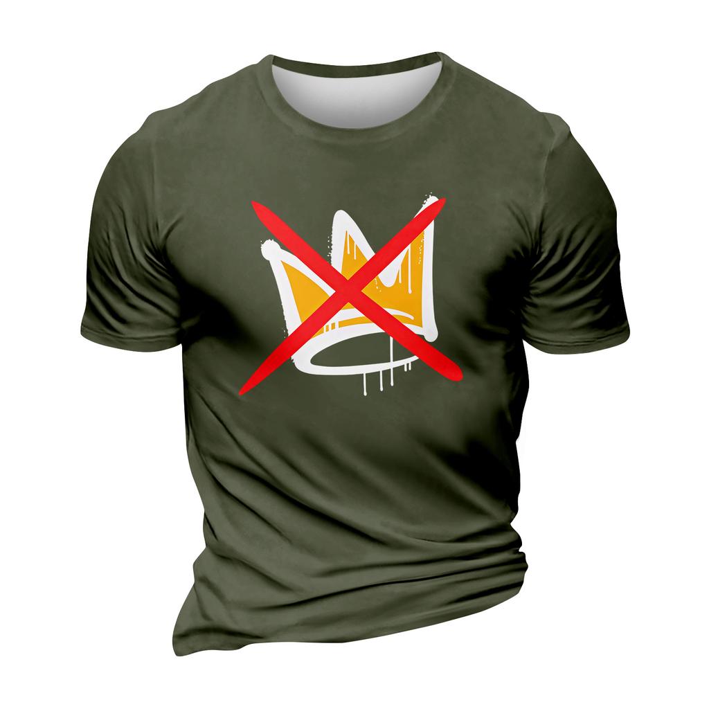 Men's  Neck Short-Sleeve T-Shirt With American Political Print