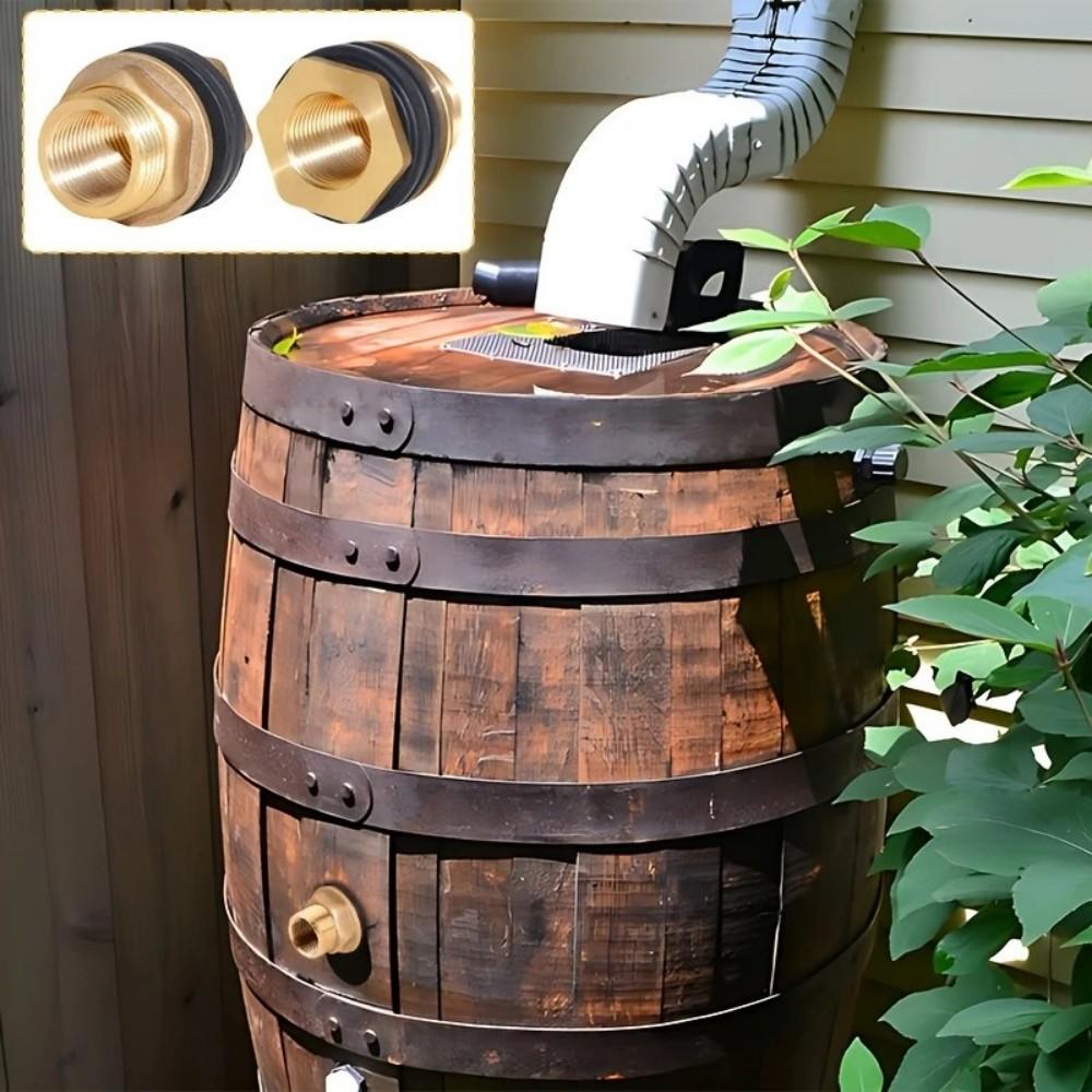 2PCS Water Butt Water Tank Tap Buckets Connector Watering Equipment Water Storage Rain Barrels Brass Tap Click-Lock Fitting