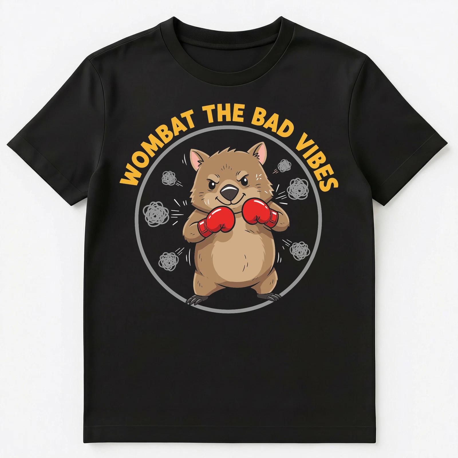 Wombat The Bad Vibes Motivational Design Unisex T-Shirt S