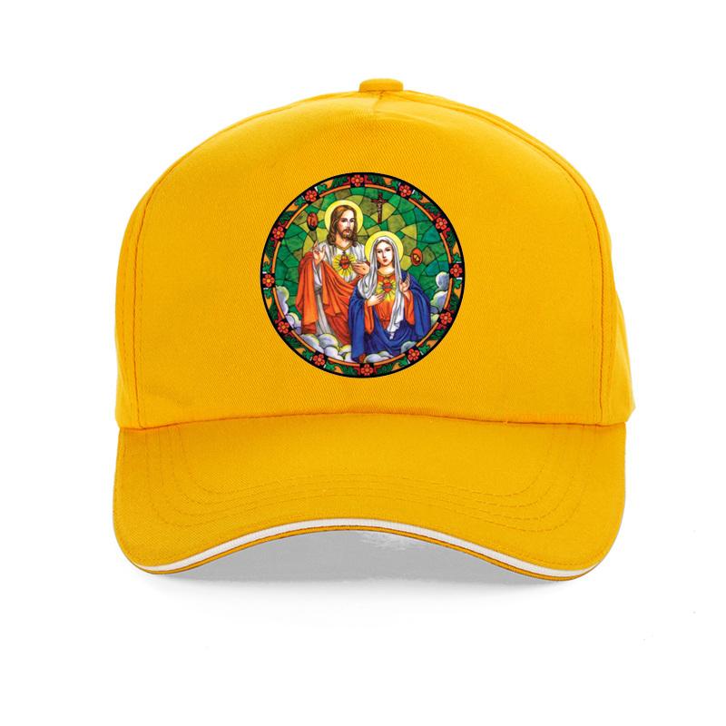 Unisex Sacred Hearts Of Jesus & Mary Baseball Cap Premium Quality Adjustable Snapback Catholic Devotional Print Christian Faith-