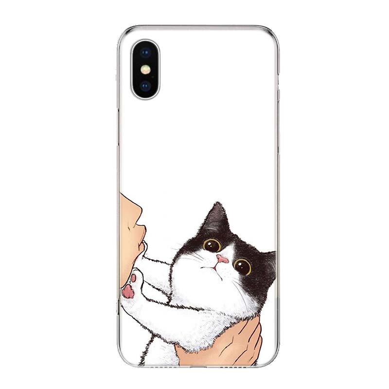 Kiss My Lovely Cat Kitten For iPhone 17 Air 16 15 14 Plus 13 Mini 12 11 Pro Max Phone Case 16E 7 Print 8 SE Fundas Cover Soft Co