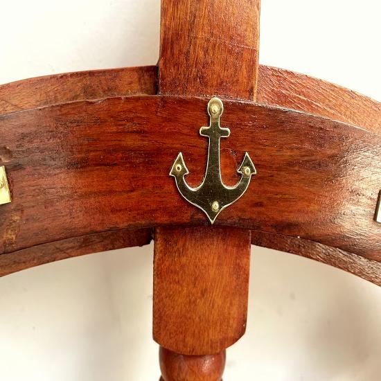 Ships Wheel, Wooden Boat Steering Captains Helm 24" Maritime Wheel Gift