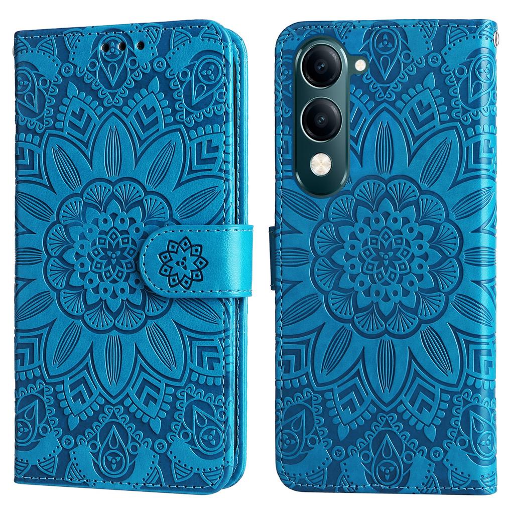 For Vivo Y29s 5G/Y04 4G Case Sunflower Imprint Leather Wallet Phone Cover