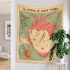 Cute Cat Flower Hanging Cloth Office Living Room Tapestry Home Wall Decoration Tapestry