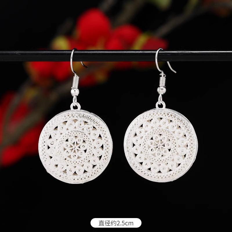 Miao Yin earrings retro exotic niche design long fringed earrings medium earrings women