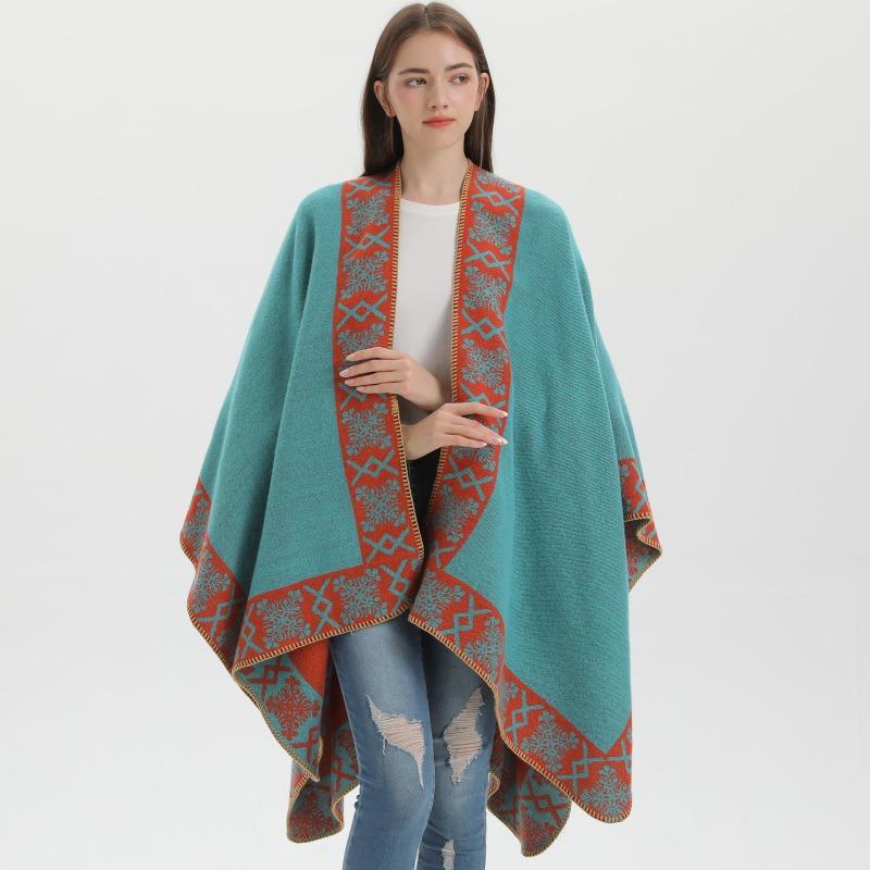Women S Ethnic Style Thick Faux Cashmere Scarf Winter Warm Shawl Wrap