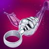 Mini Anal Stopper Stainless Steel Butt Stopper with Pull Ring for Beginners Small Metal Anal Training Sex Toy for Adult Men Women