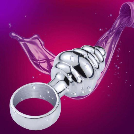 Mini Anal Stopper Stainless Steel Butt Stopper with Pull Ring for Beginners Small Metal Anal Training Sex Toy for Adult Men Women