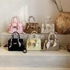 New high-end lychee pattern lock silk scarf portable shoulder women's bag