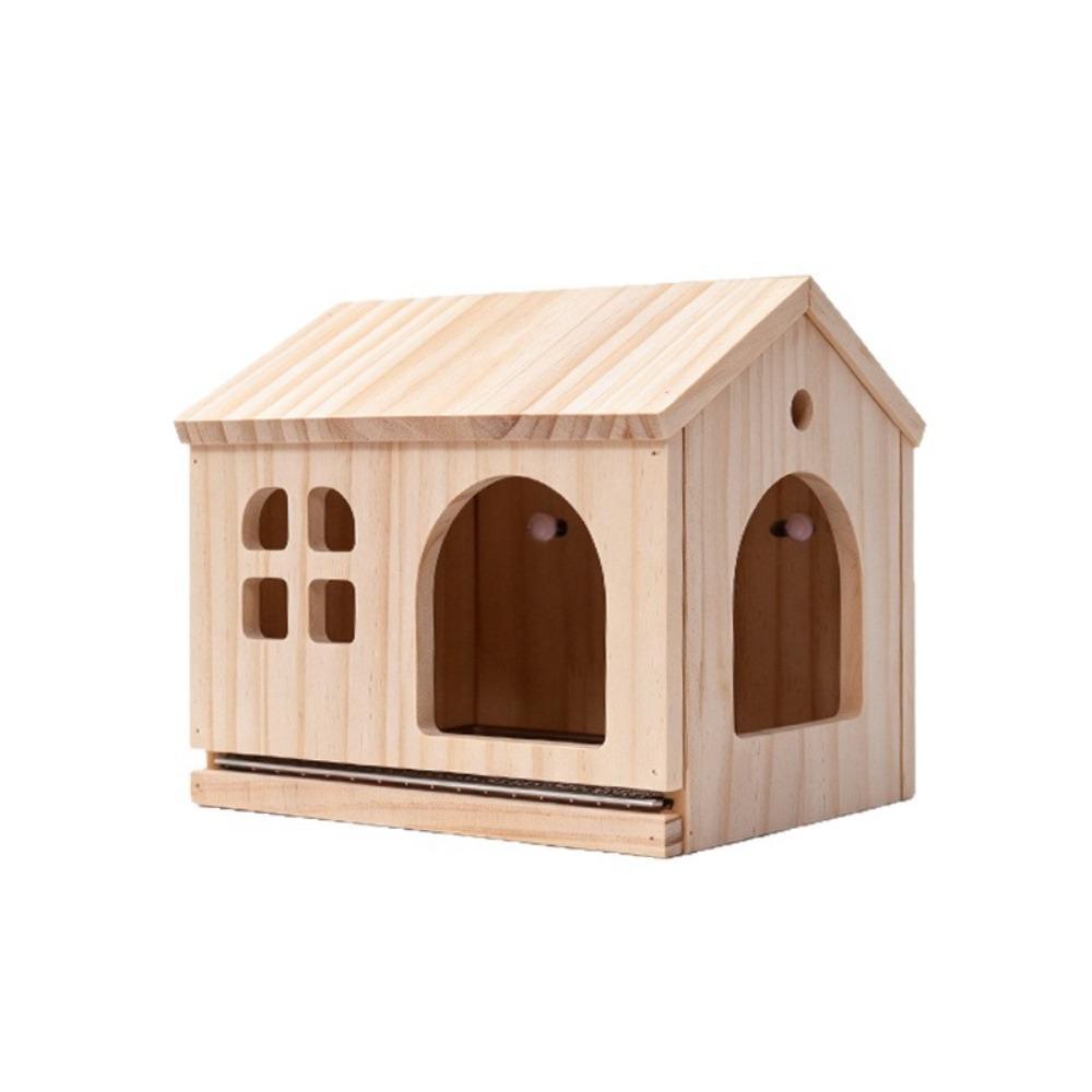 Drawable Bottom Bird Wooden House Pullable Bottom Hanging Bird Nest Parrot Cage Accessories