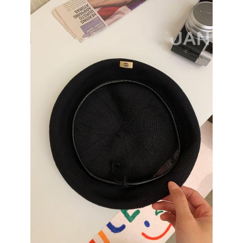 

Весенне-осенний берет Майяр, новая универсальная металлическая ретро кожаная шляпа художника с козырьком, модная шляпа, детская, показывает маленькую осень чёрный