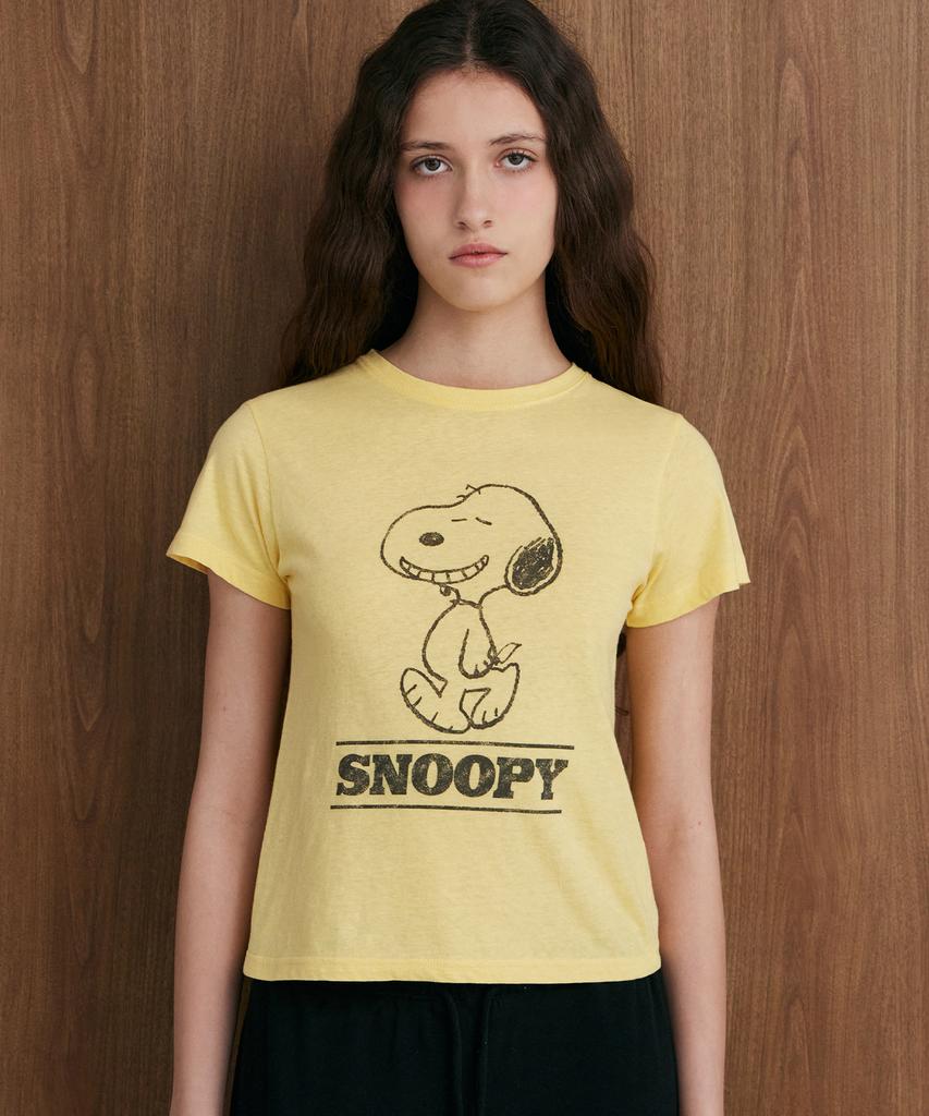 LADY VOLUME Step Beagle Snoopy T-Shirt (Yellow)