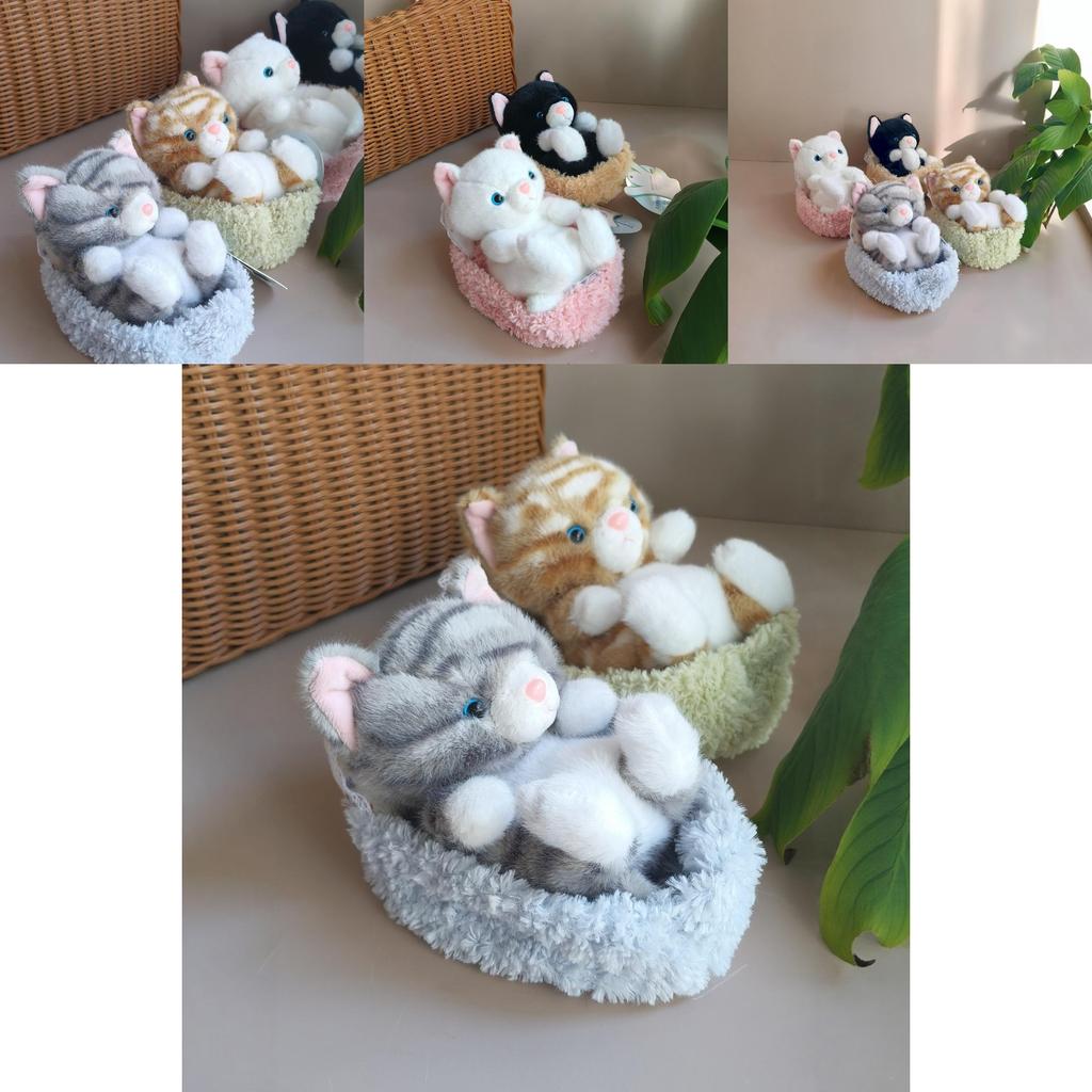 Cat Plush Toy With Pp Cotton Filling For Baby Gift And Car Seat Decor