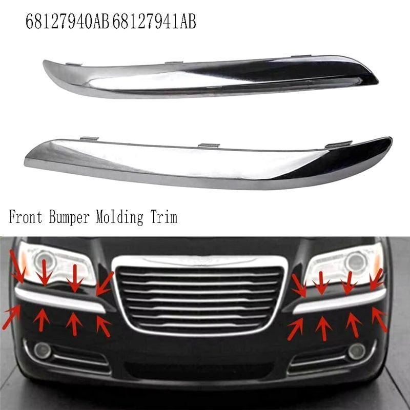 Chrome Front Bumper Molding Trim For 300 Accent 2011-2014 Front Bumper Trim Strip