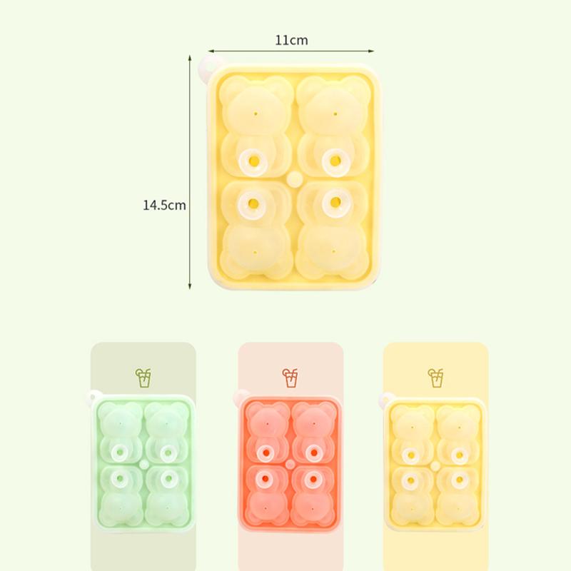 Cute Teddy Bear Ice Cube Making Mold Splash-proof And Easy To Fall Off, For Refrigerator With Container, Cute Bear Ice Cube Tray