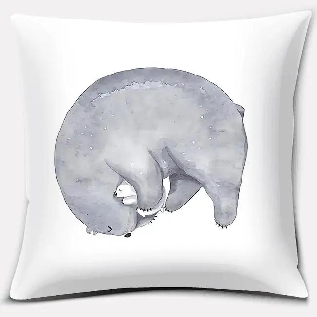 Watercolor Warm Family Series Pillow Gift Home Office Decoration  Bedroom Sofa Car Cushion Cover case