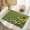 Green Daisy Flower Placemats Nature Floral Table Mats Set Washable Kitchen Dining Decor Linen Coaster
