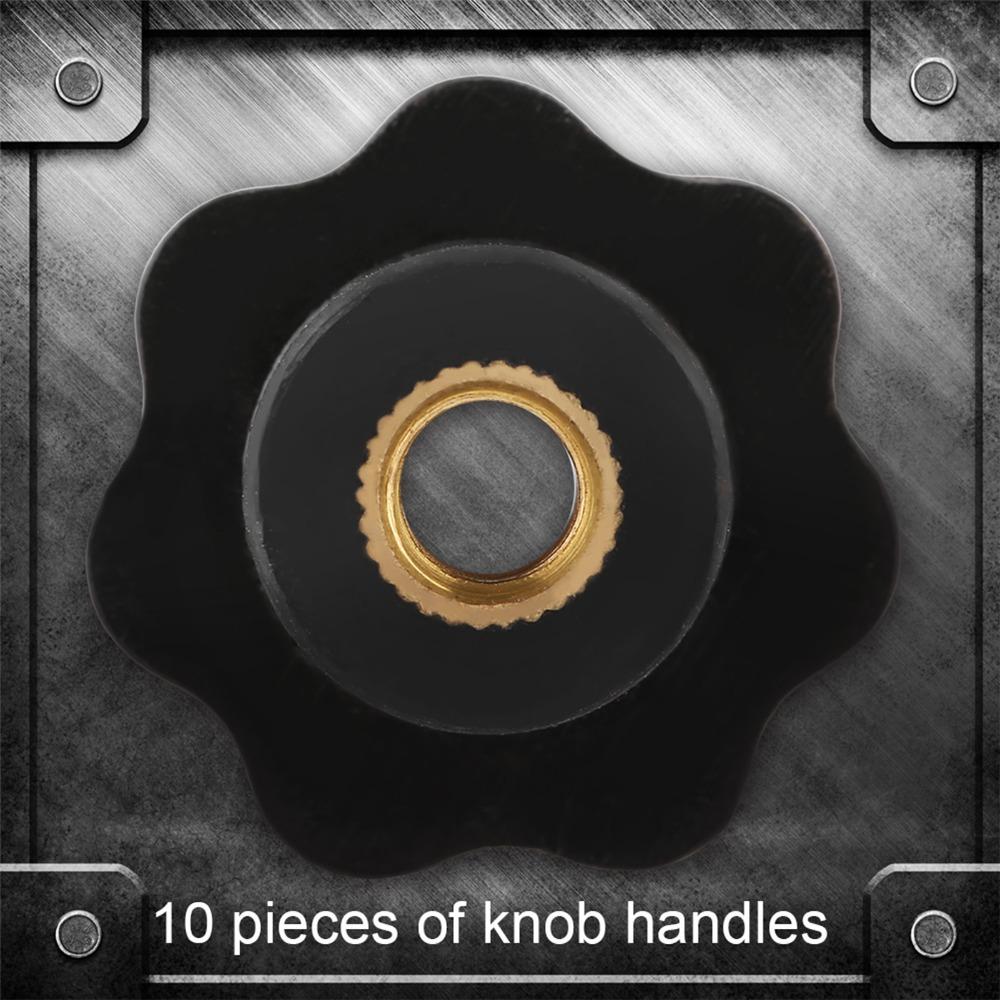10pcs Round Shape Star Knobs Female Threaded Thru Hole Knobs Clamping Handles  Machinery Equipment
