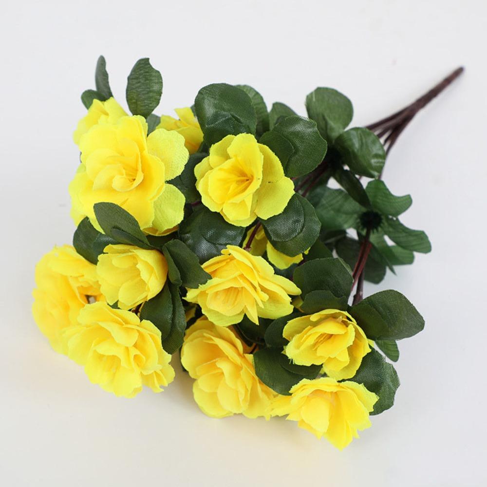 Decor Silk Flower Artificial Rhododendron Arrangements DIY 21 Head Fake Flower Handmade Bouquet Indoor and Outdoor