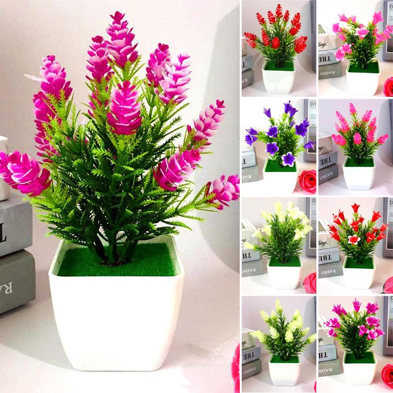 Beautiful Decoration Stylish Artificial Plant Indoor Welcoming 18cm Fresh Lily Flower Pinecone Plastic Potted Shop