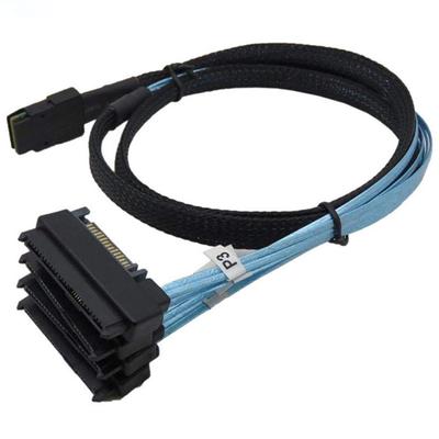 Mini SAS 36Pin SFF-8087 To 29+15Pin 4 X SFF-8482 SATA Power Cable 1m