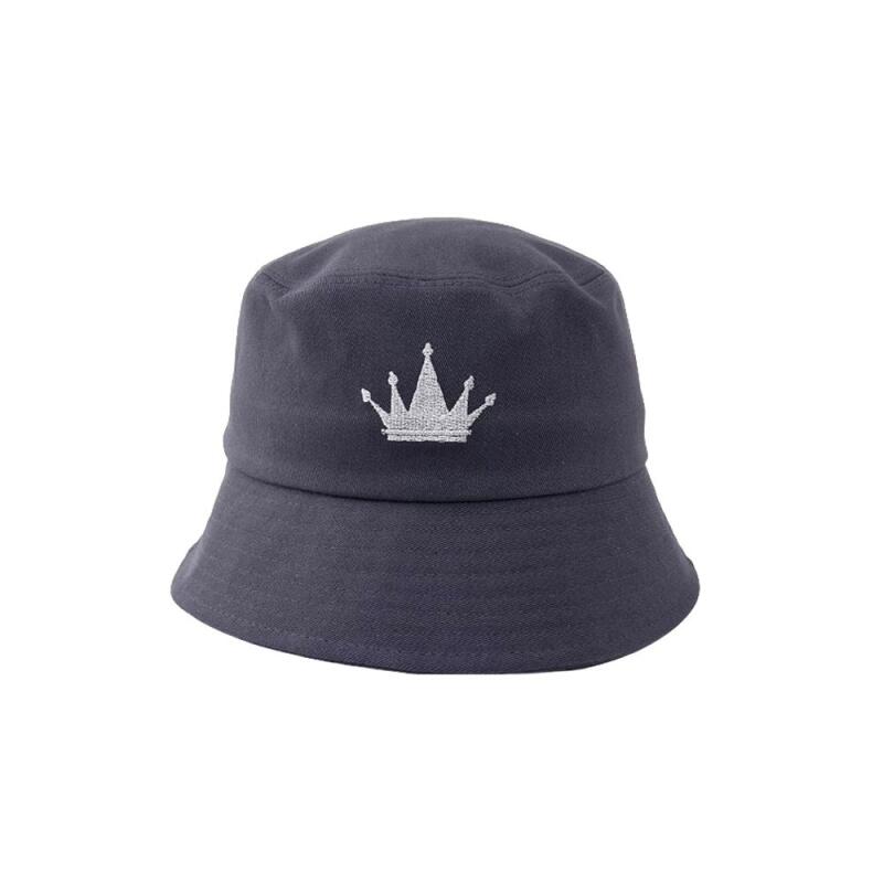 Унисекс Шляпа-ведро с вышивкой короны для пары Сафари Шляпа black