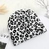 Thicken Leopard Jacquard Unisex Beanies Trendy Autumn Winter Warm Hat Hip Hop Vintage Knit Hats for Women Men